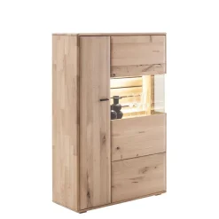 Wohnen Highboards|Vitrinen<Highboard Vitrine in Asteiche Hell - Azzurian