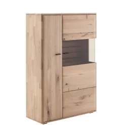 Wohnen Highboards|Vitrinen<Highboard Vitrine in Asteiche Hell - Azzurian