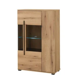 Wohnen Highboards<Highboard Vitrine in Eiche Dekor - Brocus