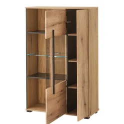 Wohnen Highboards<Highboard Vitrine in Eiche Dekor - Brocus