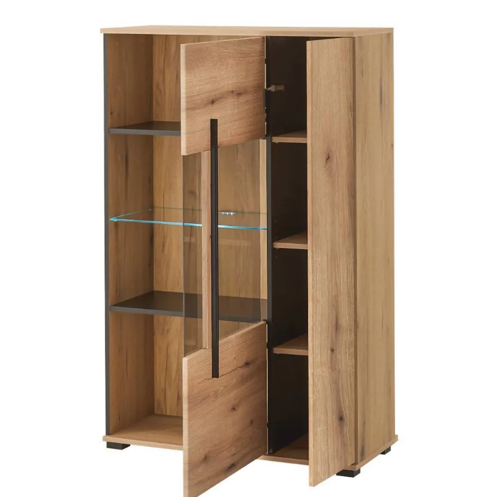 Wohnen Highboards<Highboard Vitrine in Eiche Dekor - Brocus
