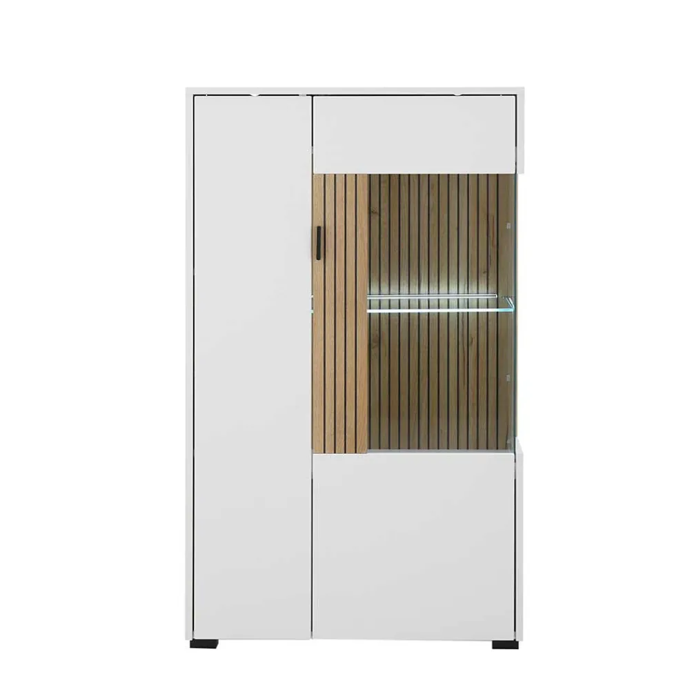 Wohnen Vitrinen<Highboard Vitrine in Mattweiß - Nenaloro