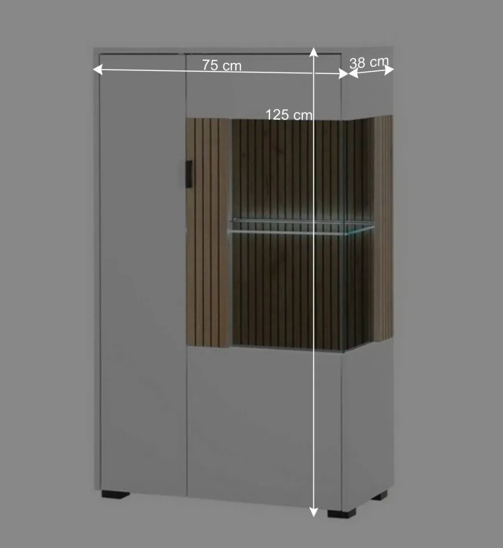 Wohnen Vitrinen<Highboard Vitrine in Mattweiß - Nenaloro