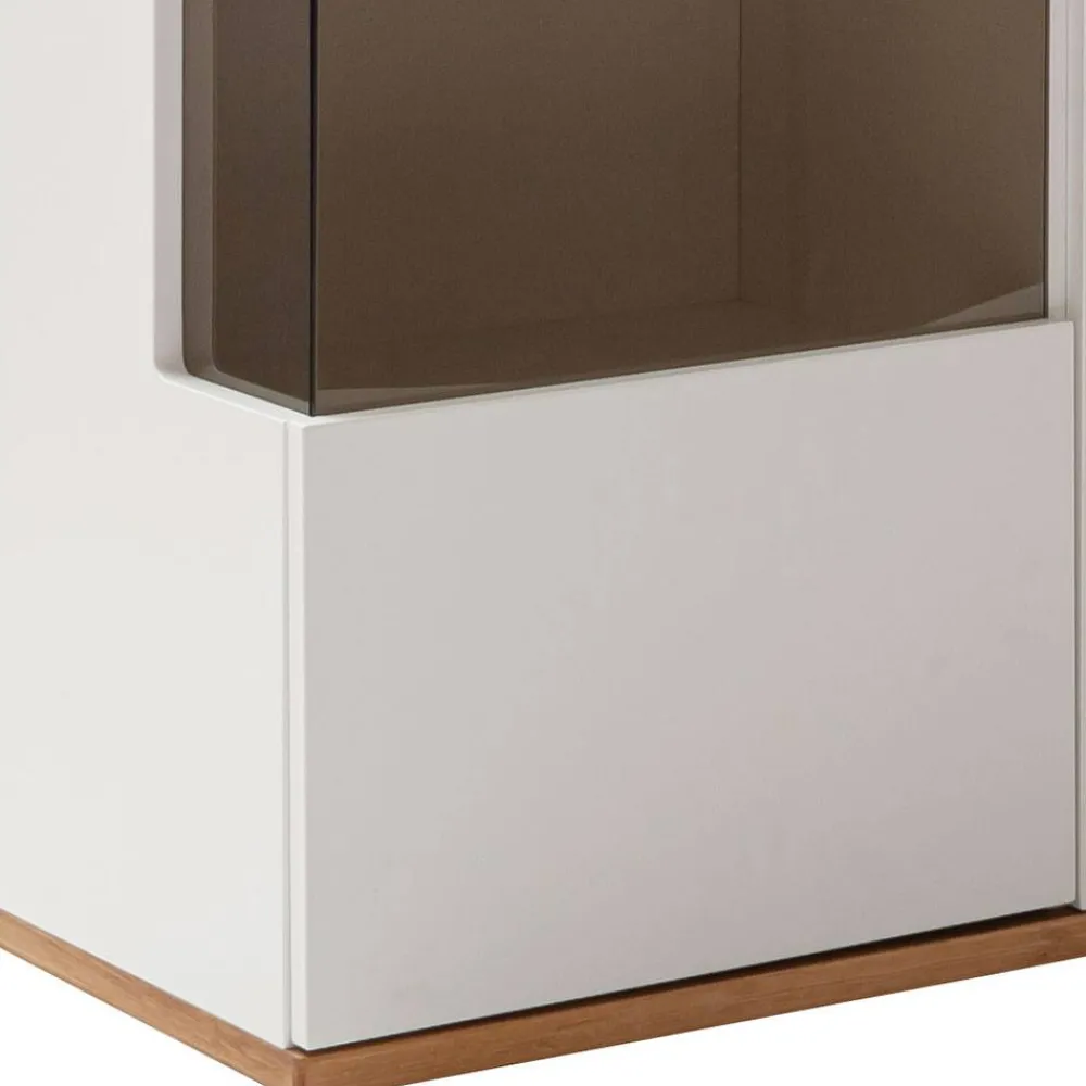 Wohnen Highboards|Vitrinen<Highboard Vitrine in Soft White und Wildeiche - Yordyn