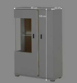 Wohnen Highboards|Vitrinen<Highboard Vitrine mit LED Beleuchtung - Racelyn