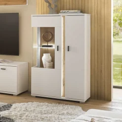 Wohnen Highboards|Vitrinen<Highboard Vitrine mit LED Beleuchtung - Racelyn