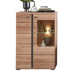 Wohnen Highboards|Vitrinen<Highboard Vitrine mit LED Beleuchtung - Latenda