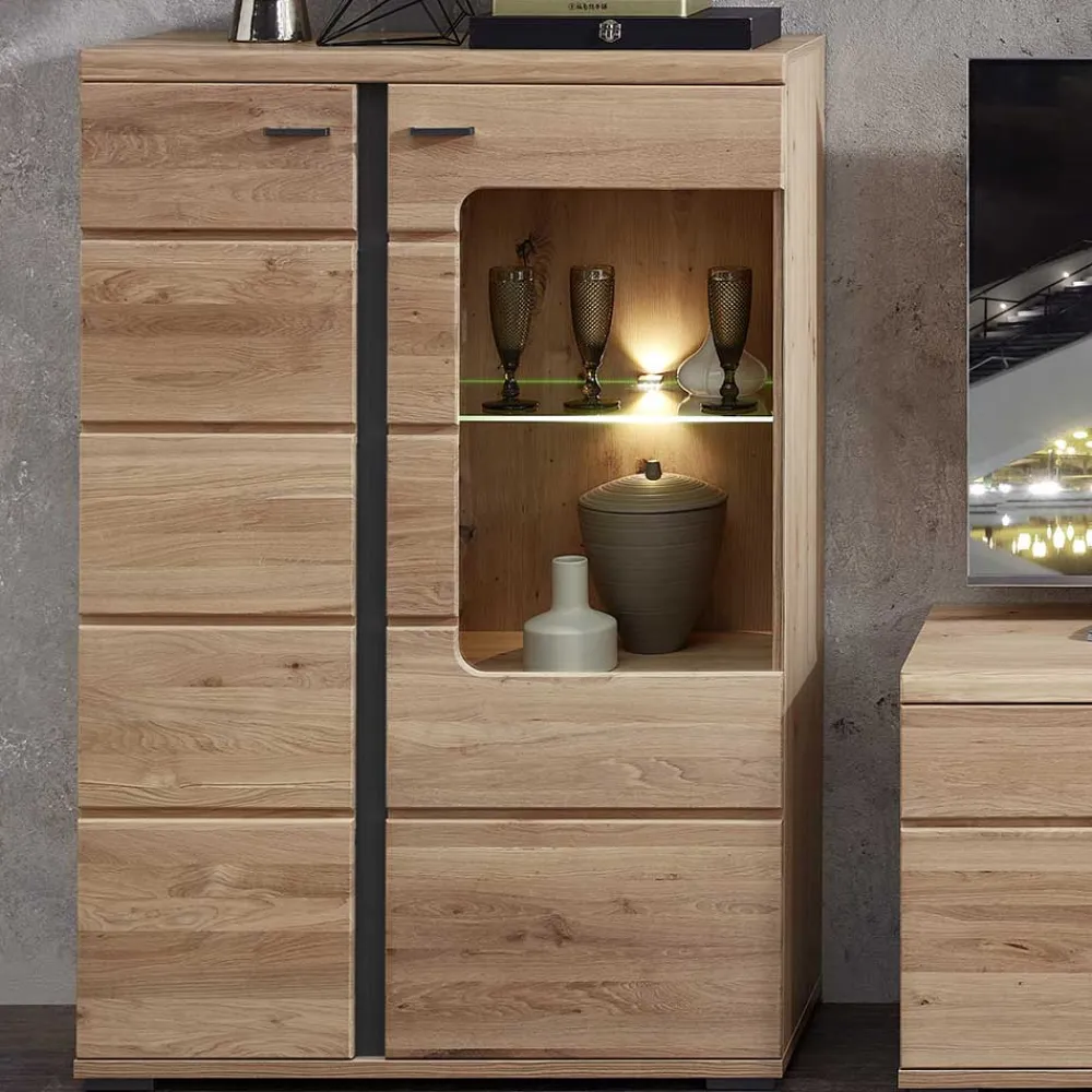 Wohnen Highboards|Vitrinen<Highboard Vitrine mit LED Beleuchtung - Latenda