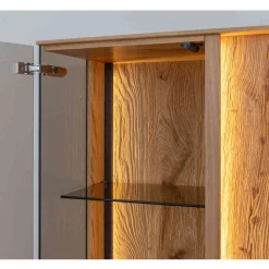 Wohnen Highboards|Vitrinen<Highboard Vitrine mit LED Beleuchtung - Cocondar