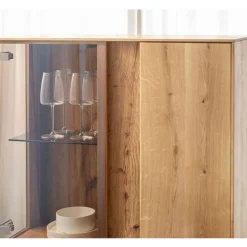 Wohnen Highboards|Vitrinen<Highboard Vitrine mit LED Beleuchtung - Cocondar