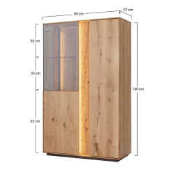 Wohnen Highboards|Vitrinen<Highboard Vitrine mit LED Beleuchtung - Cocondar