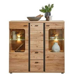 Wohnen Highboards|Vitrinen<Highboard Vitrine mit LED Beleuchtung - Mattadore