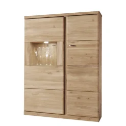 Wohnen Highboards|Vitrinen<Highboard Vitrine Smonia aus Wildeiche Bianco