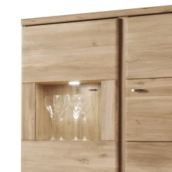 Wohnen Highboards|Vitrinen<Highboard Vitrine Smonia aus Wildeiche Bianco