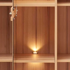 Wohnen Highboards|Vitrinen<Highboard Vitrinenschrank aus Kernbuche massiv - Amyonta