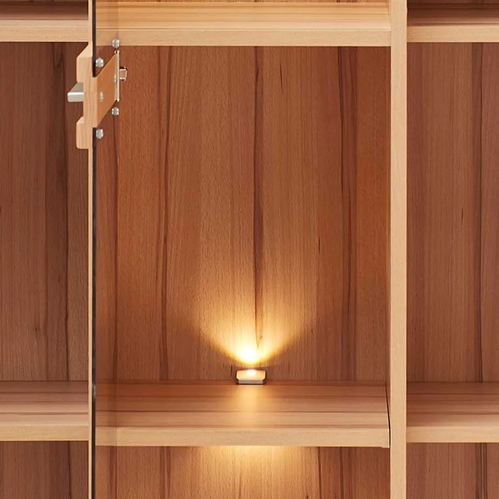 Wohnen Highboards|Vitrinen<Highboard Vitrinenschrank aus Kernbuche massiv - Amyonta