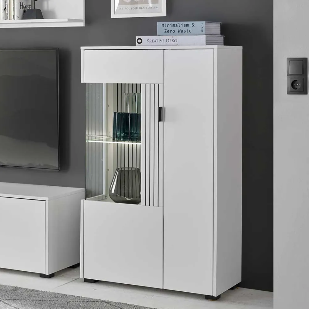 Wohnen Vitrinen<Highboard-Vitrine in Weiß - Dualkos