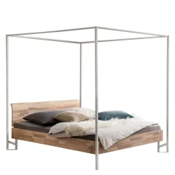 Wohnen Betten<Himmelbett aus Kernesche und Eisen - Capella