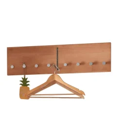 Wohnen Garderoben<Hängegarderobe aus Buche Massivholz und Metall - Shimousa