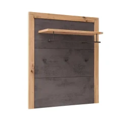 Wohnen Garderoben<Hängegarderobe in Dunkelgrau und Wildeiche - Carry