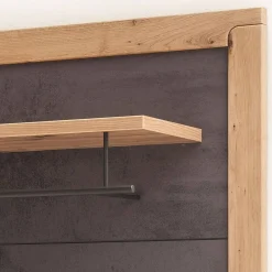 Wohnen Garderoben<Hängegarderobe in Dunkelgrau und Wildeiche - Carry
