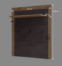 Wohnen Garderoben<Hängegarderobe in Dunkelgrau und Wildeiche - Carry