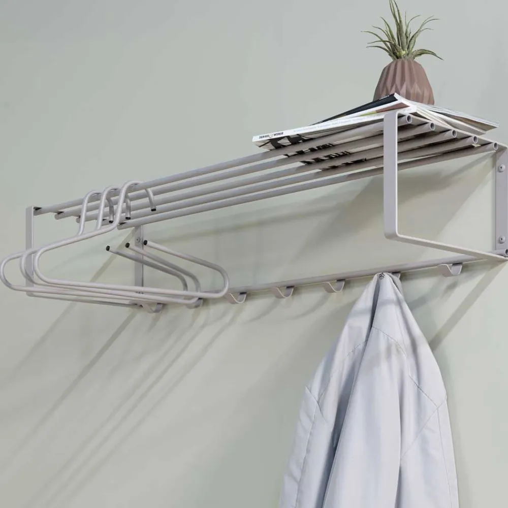 Wohnen Garderoben<Hängende Stahlgarderobe in Taupe - Satroni