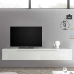 Wohnen Tv & Hifi-Möbel|Lowboards<Hängendes Lowboard in Weiß Hochglanz - Dalunzio