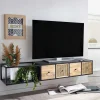 Wohnen Tv & Hifi-Möbel|Lowboards<Hängendes TV Board aus Holz & Wiener Geflecht - Leiria
