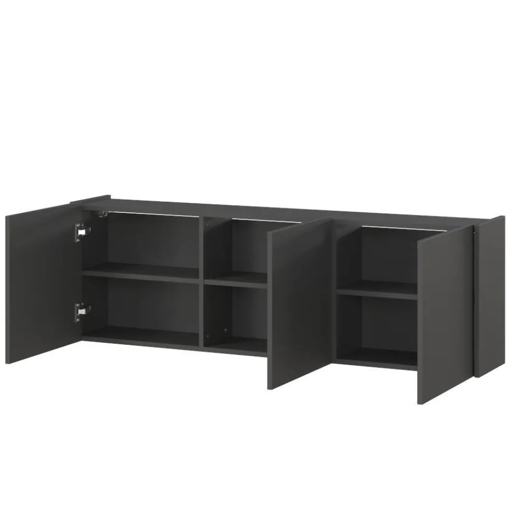 Wohnen Tv & Hifi-Möbel|Lowboards<Hängendes TV Element in Dunkelgrau - Jeveda
