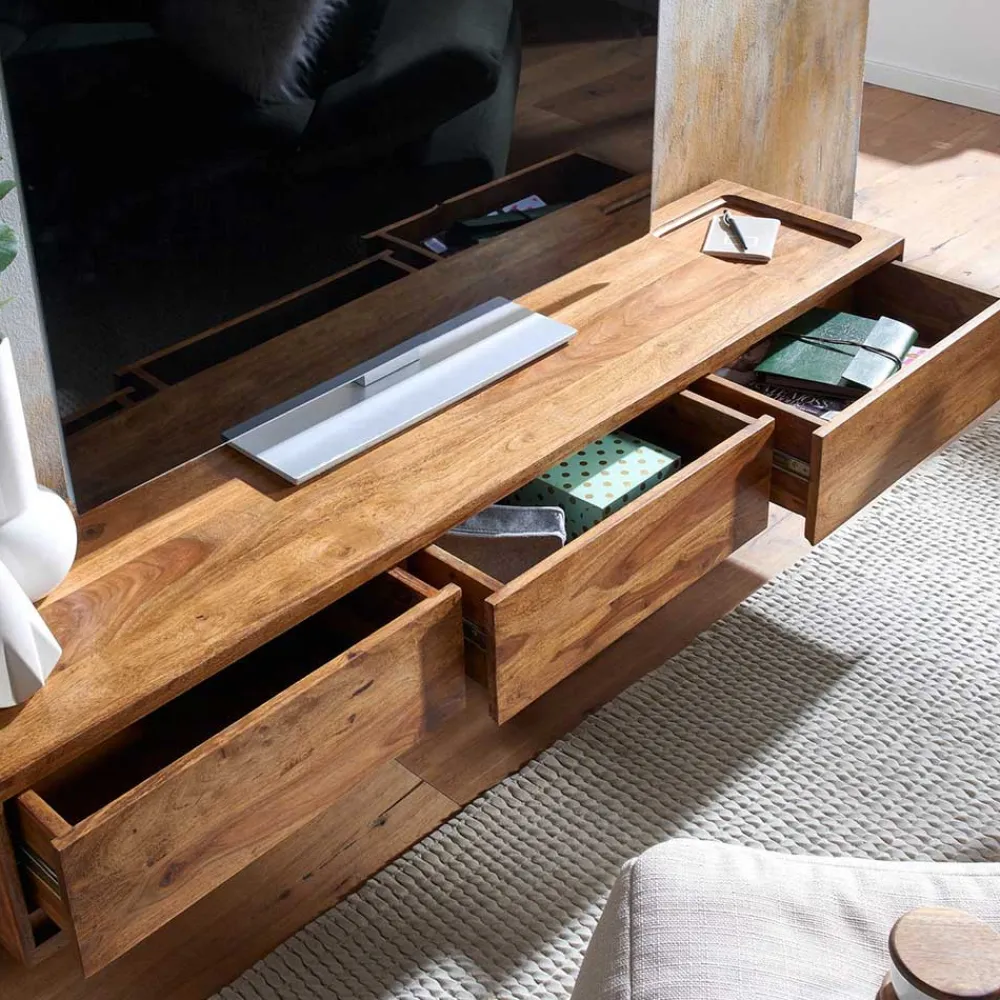 Wohnen Tv & Hifi-Möbel|Lowboards<Hängendes TV Lowboard mit drei Schubladen - Baham