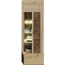 Wohnen Vitrinen<Hängevitrine in Wildeiche Holzoptik - Iniaco