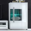 Wohnen Highboards|Vitrinen<Hochglanz Highboard Jetongos in Weiß Glas