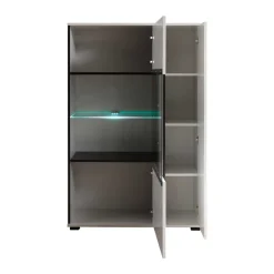 Wohnen Highboards|Vitrinen<Hochglanz Highboard Jetongos in Weiß Glas