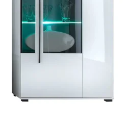 Wohnen Highboards|Vitrinen<Hochglanz Highboard Jetongos in Weiß Glas