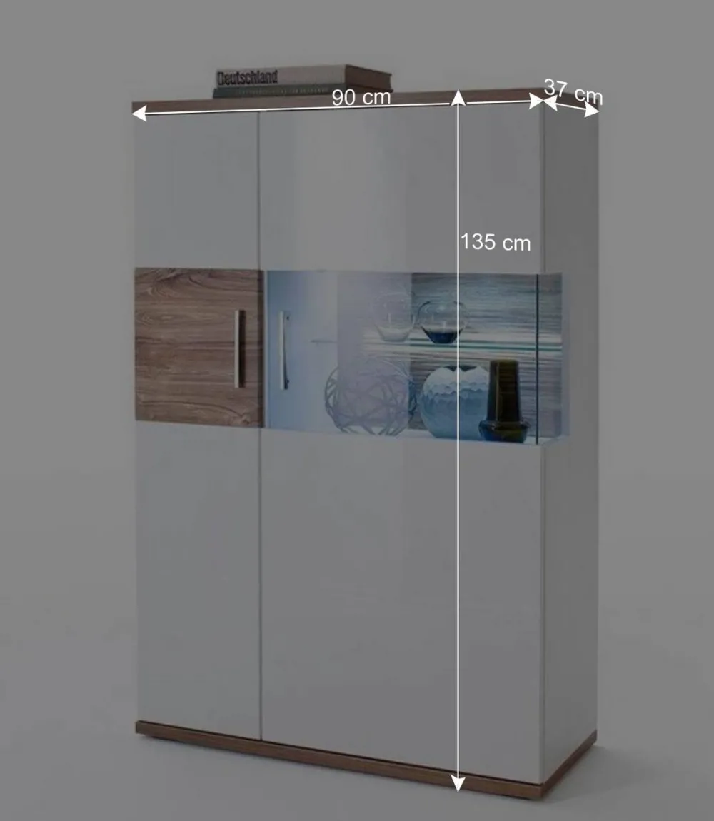 Wohnen Highboards<Hochglanz Highbord in Weiß - Icadro