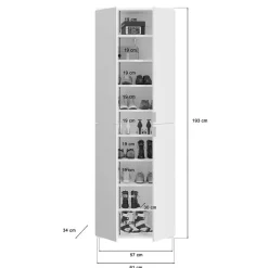 Wohnen Kleiderschränke<Hochglanz Kleiderschrank 6-türig - Ejulia (zweiteilig)