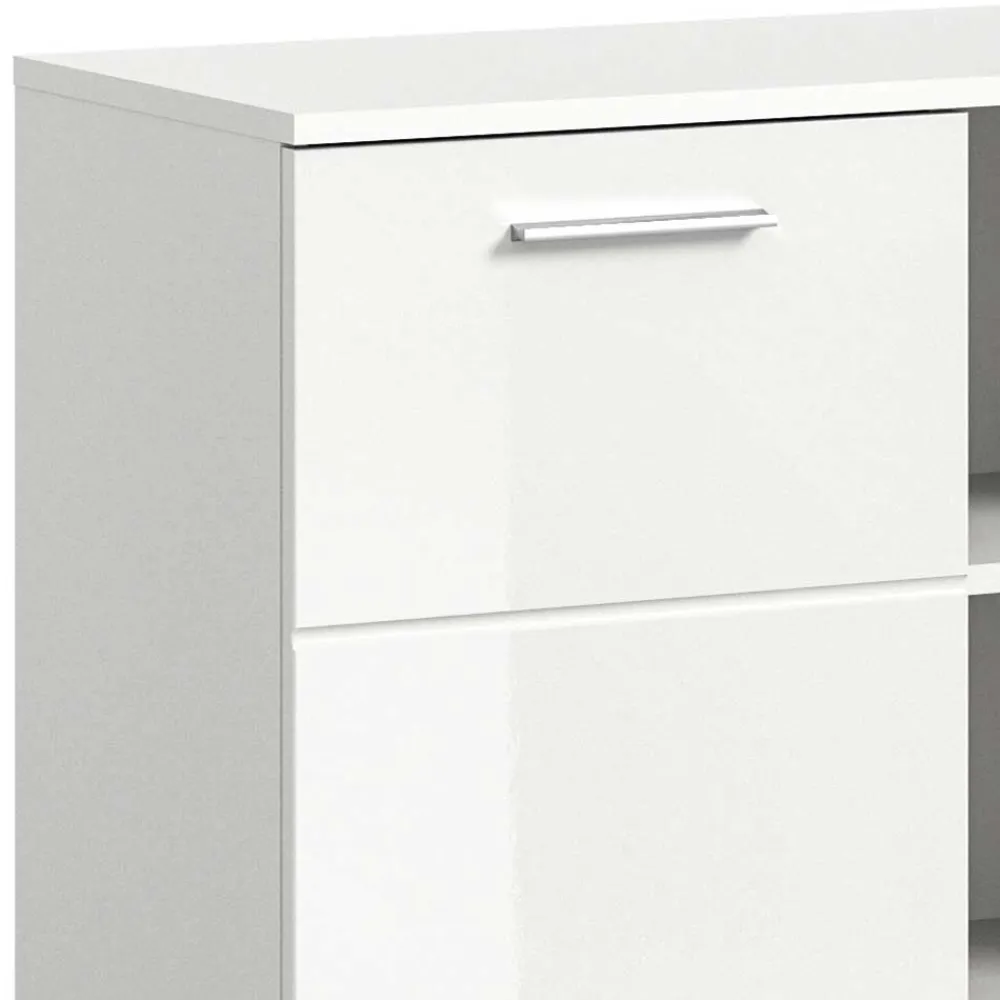 Wohnen Sideboards<Hochglanz Kommode in Weiß mit drei Türen - Rugova