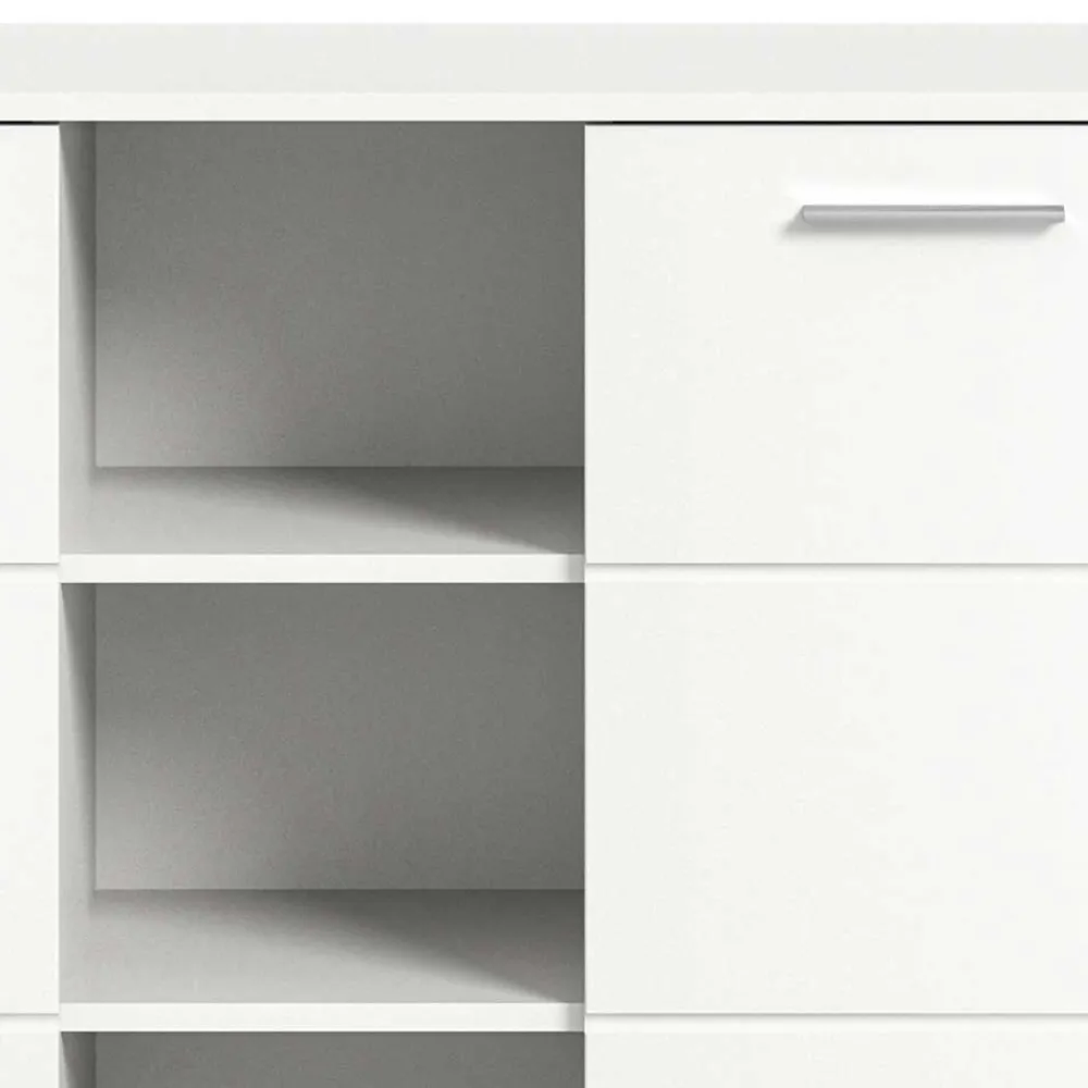 Wohnen Sideboards<Hochglanz Kommode in Weiß mit drei Türen - Rugova