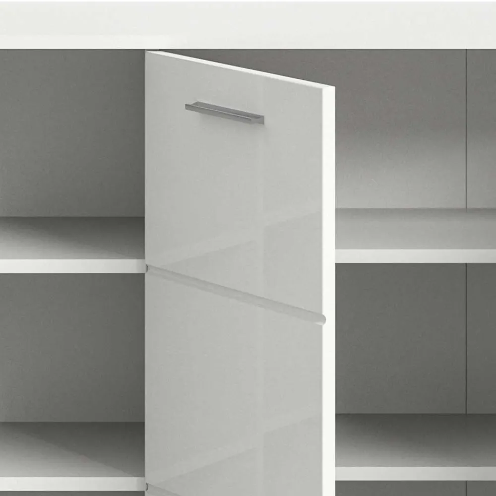 Wohnen Sideboards<Hochglanz Kommode in Weiß mit drei Türen - Rugova