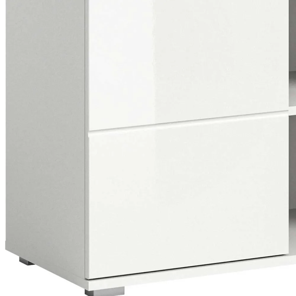 Wohnen Sideboards<Hochglanz Kommode in Weiß mit drei Türen - Rugova