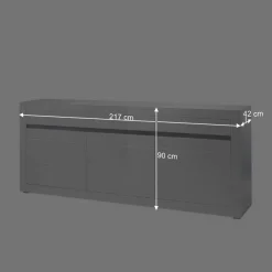 Wohnen Tv & Hifi-Möbel|Lowboards<Hochglanz Lowboard fürs TV in Weiß Mextra mit 3 Schubladen