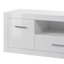 Wohnen Tv & Hifi-Möbel|Lowboards<Hochglanz TV Lowboard in Weiß Yulis 2-türig & Schublade