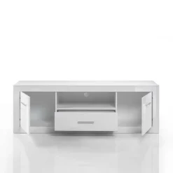 Wohnen Tv & Hifi-Möbel|Lowboards<Hochglanz TV Lowboard in Weiß Yulis 2-türig & Schublade