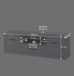 Wohnen Tv & Hifi-Möbel|Lowboards<Hochglanz TV Lowboard in Weiß Yulis 2-türig & Schublade
