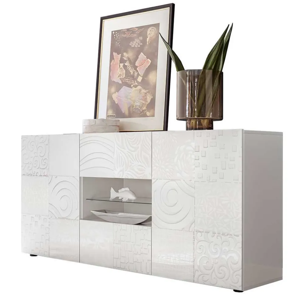Wohnen Sideboards<Hochglänzend lackiertes Sideboard in Weiß - Vascaub