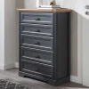 Wohnen Highboards<Hochkommode in Dunkelgrau und Eiche - Joe