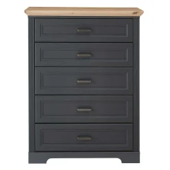 Wohnen Highboards<Hochkommode in Dunkelgrau und Eiche - Joe