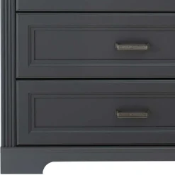 Wohnen Highboards<Hochkommode in Dunkelgrau und Eiche - Joe