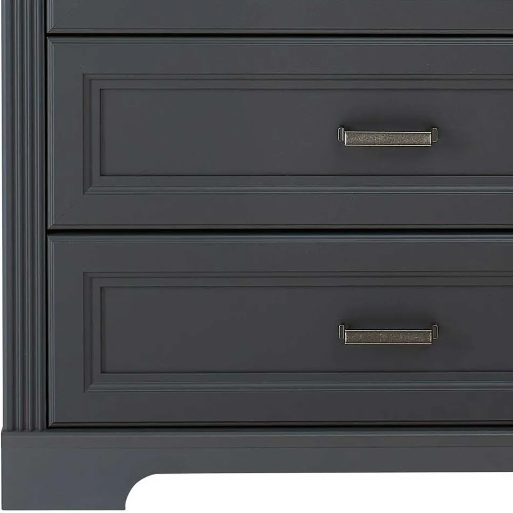 Wohnen Highboards<Hochkommode in Dunkelgrau und Eiche - Joe